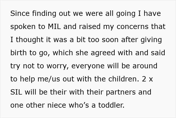 Envíe un mensaje de texto sobre un chico que le dice a una esposa embarazada que irá con la niña de 2 años después de que ella rechaza la planificación del viaje posparto.