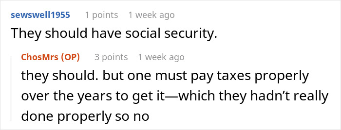 Reddit comenta discutiendo a los padres mayores que esperan el apoyo de la hija después de perder ahorros en los malos esquemas comerciales.