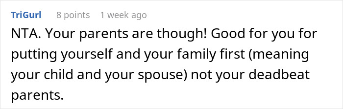 Captura de pantalla de un comentario en el foro que discute a los padres mayores que esperan que su hija los apoye después de perder ahorros en los malos esquemas comerciales.