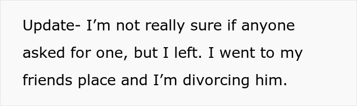 Actualización de mensajes de texto sobre una mujer claustrofóbica que se va y se divorcia de su esposo después de que una broma va demasiado lejos.