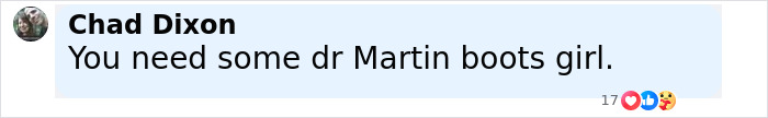 Comentario de Chad Dixon sugiriendo usar botas del Dr. Martin.