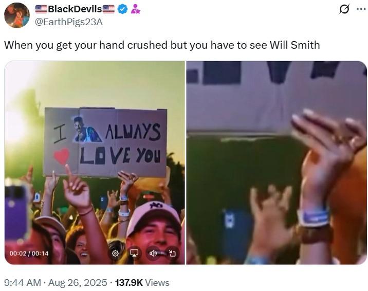 Cuando te aplastas a la mano pero tienes que ver a Will Smith BlackDevils y @EarthPigs23a cuando te aplastas a la mano, pero tienes que ver a Will Smith 00:02 / 00:14, siempre te amo. 9:44 am • 26 de agosto de 2025 137.9k vistas 0