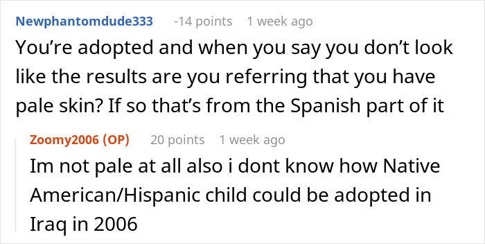 Los comentaristas discuten la confusión sobre los resultados de las pruebas de ADN y la adopción, reflexionando sobre el patrimonio mixto y los hallazgos de ascendencia.