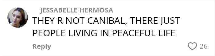 Comentario de la usuaria Jessabelle Hermosa expresando su apoyo a una tribu indígena después de la reacción violenta de acrobacias del influencer Tiktok.