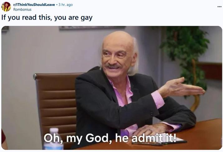 r/iThink debe dejar ⚫ 3 h. Hace Rombonius, si lees esto, eres gay, Dios mío, ¡lo admite!