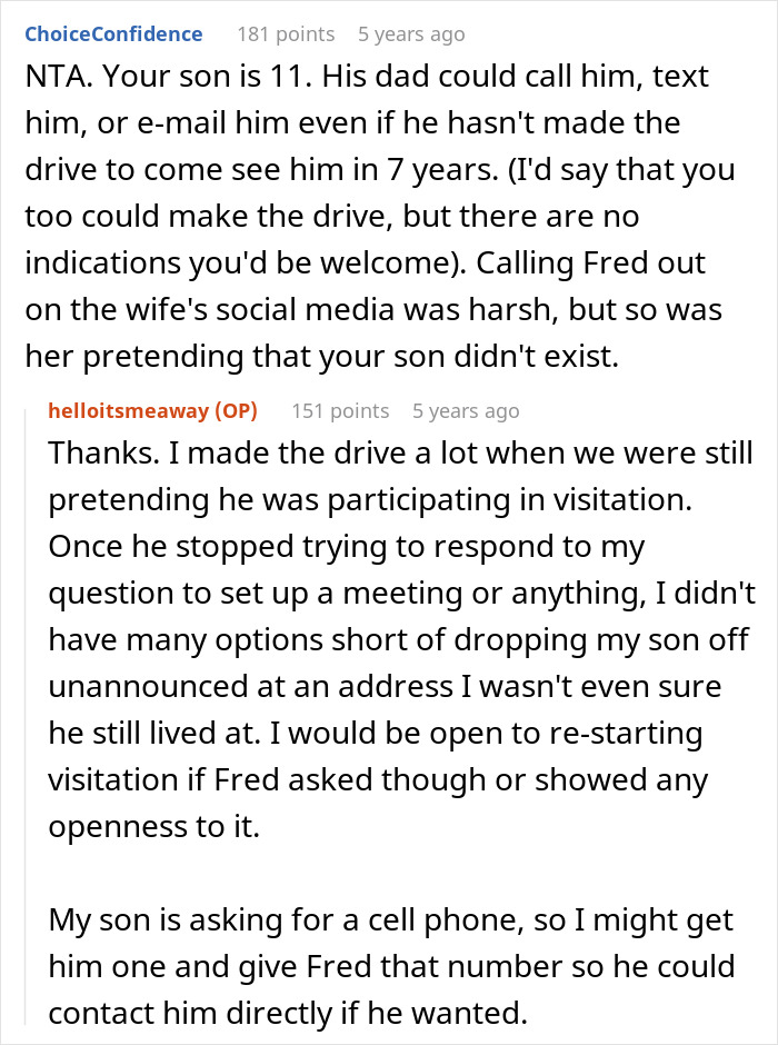 Los usuarios de Reddit hablan sobre problemas abandonados de hijo y visitas que involucran a mamá y esposo en una publicación en línea de drama familiar.