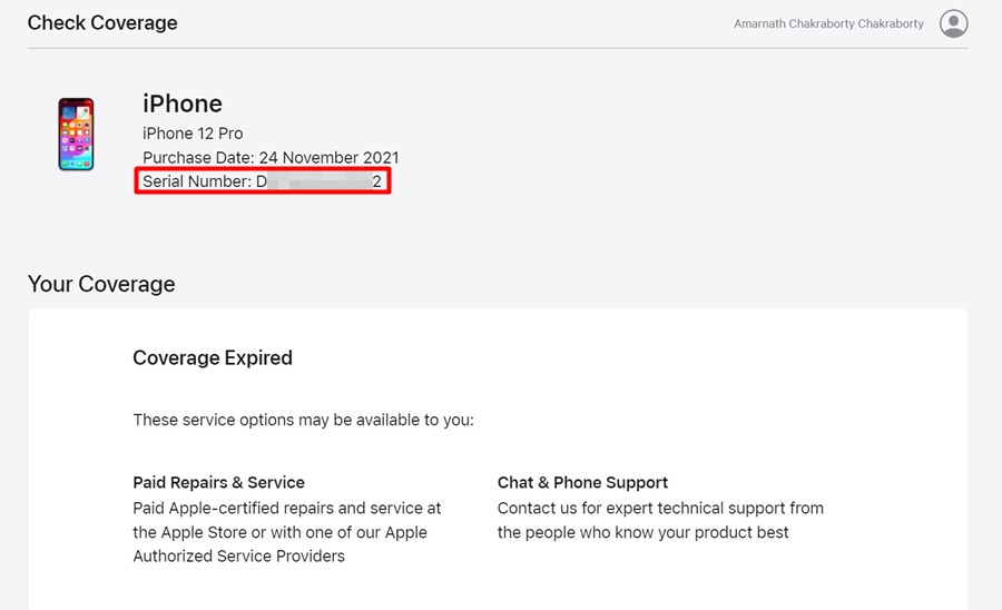 Estado de la garantía de su iPhone