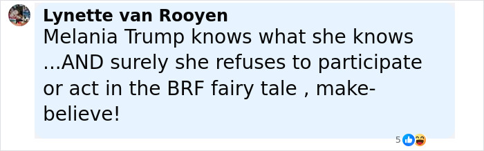 Comente sobre Melania Trump que se niega a una reverencia a la realeza británica durante la visita estatal con Donald Trump.
