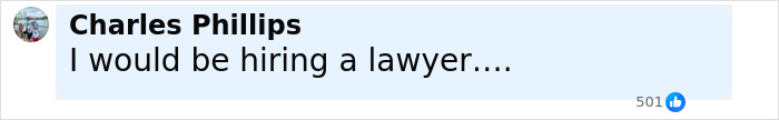 Comentario de Charles Phillips diciendo que estaría contratando a un abogado, relacionado con el incidente del jugador de fútbol de acción fuerte y decisivo de la escuela.