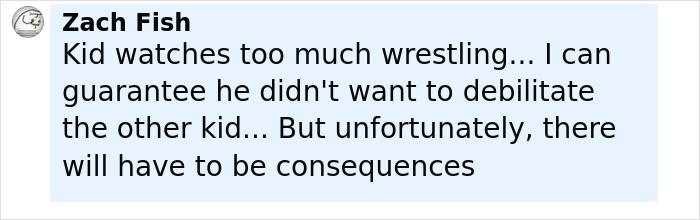 Comentario de Zach Fish discutiendo consecuencias después de que un jugador de fútbol fracturó la columna rival en un incidente escolar.