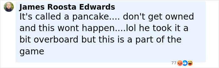 Comentario de James Roosta Edwards discutiendo un juego de fútbol relacionado con un jugador que fracturó el incidente de la columna de su rival.