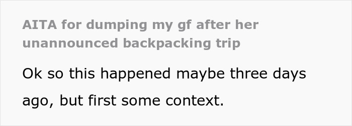 Leyendo mensajes de texto sobre una mujer que planea un viaje en solitario y las consecuencias con su pareja cinco días antes de irse.