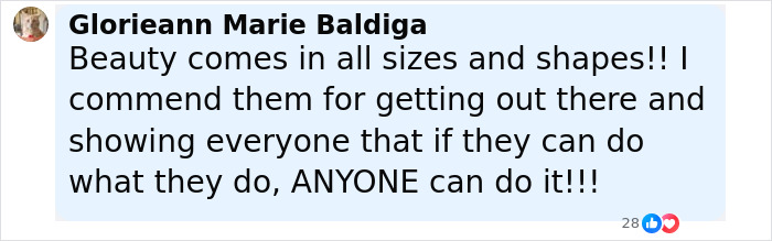 Comentario apoyando a los bailarines de talla grande, destacando la positividad del cuerpo después del locutor de la banda de la universidad, el presentador de Bodyshames en el medio tiempo.