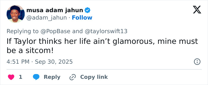 Captura de pantalla de un tweet que reacciona a las letras filtradas de Taylor Swift, desglosando reacción violenta y tono de controversia sorda en línea.
