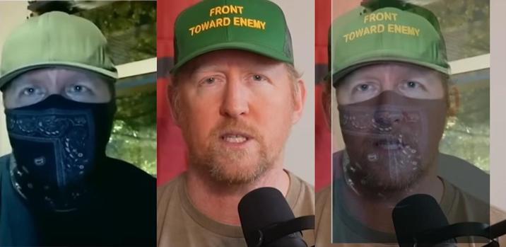 Una imagen que superpone el rostro de Robert O'Neill sobre un invitado anónimo enmascarado en Fox News. La imagen intenta mostrar que son la misma persona.