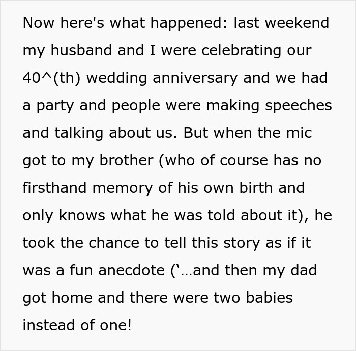 Una mujer hace que su hermano sienta que lo odia después de que él le agradece por liberarlo, capturando un momento familiar tenso.