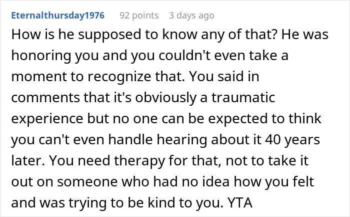 Comenta una publicación sobre una mujer que hace que su hermano se sienta odiado después de que él le agradece por haberlo liberado.
