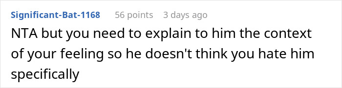 Comente sobre una mujer que hace que su hermano sienta que lo odia después de que él le agradece, explicando la necesidad de contexto.