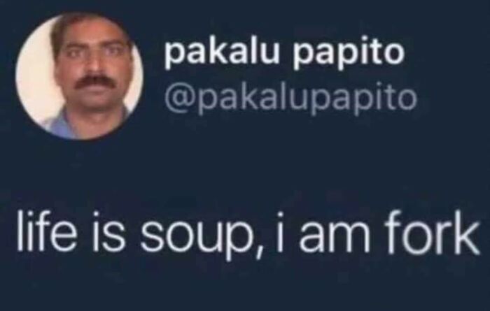 Captura de pantalla de una publicación humorística en las redes sociales que ilustra respuestas divertidas a cómo estás con una metáfora peculiar.