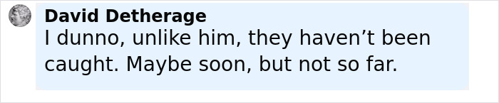Comentario de David Detherage sobre el estado de captura de los ladrones de joyas, relacionado con las ideas más notorias sobre los ladrones de joyas de Estados Unidos.