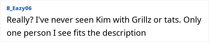 Publicación de texto con el nombre de usuario B_Eazy06 compartiendo una opinión relacionada con la advertencia de Kanye West sobre la vida en línea de su hija North.