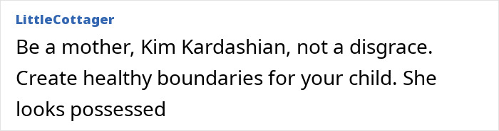 Comentario de usuario sobre la advertencia de Kanye West sobre la vida en línea de su hija North y las preocupaciones sobre su apariencia compartida en línea.