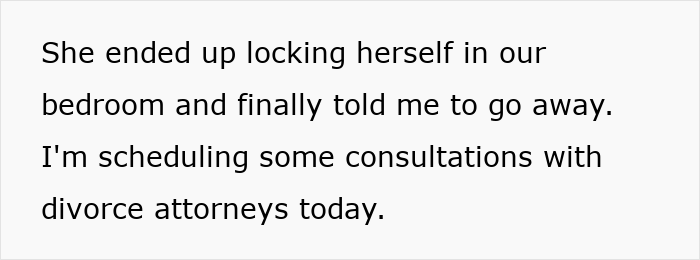 Texto alternativo: Un hombre amenaza con divorciarse durante la cena mientras su esposa visita a sus padres, lo que provoca que su matrimonio se desmorone.