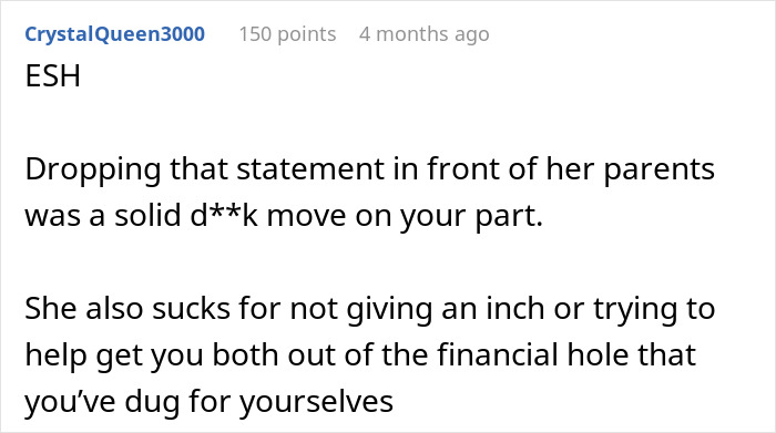 El marido amenaza con divorciarse durante una cena con los padres de su esposa, lo que provoca que su matrimonio se desmorone y genere un conflicto emocional.