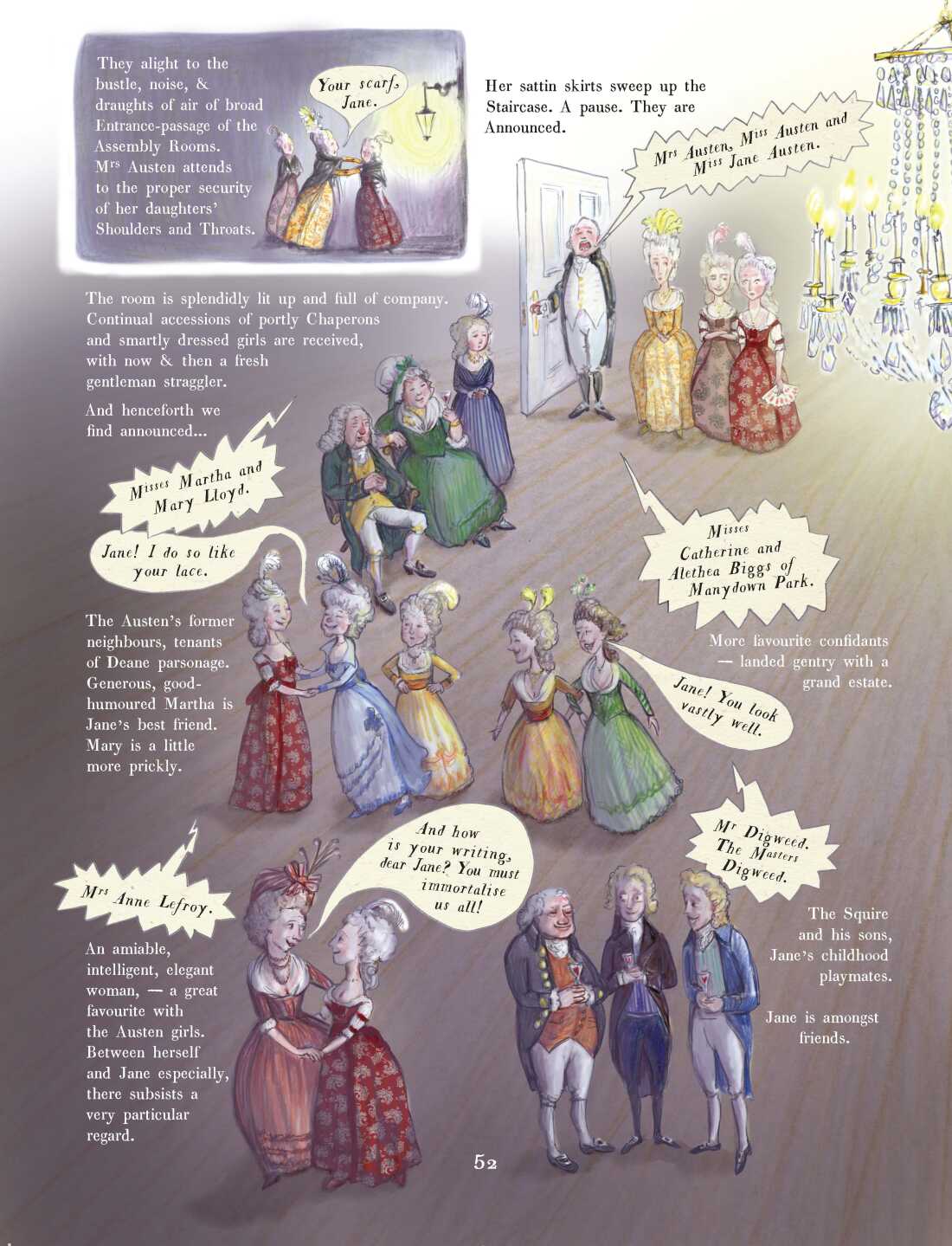 Una página de Patchwork: una biografía gráfica de Jane Austen de Kate Evans.