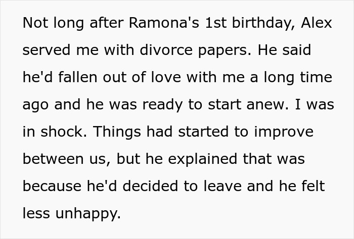 Texto alternativo: El marido está resentido con su esposa después de un embarazo difícil y le pide el divorcio, pero se sorprende por su respuesta inesperada.