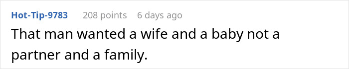 Comentario de texto sobre un hombre resentido con su esposa después de un embarazo difícil y que expresa conflicto en su relación.