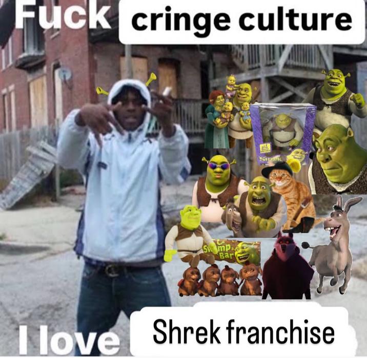 F --- cultura vergonzosa Smp Bar SHECK Me encanta la franquicia Shrek