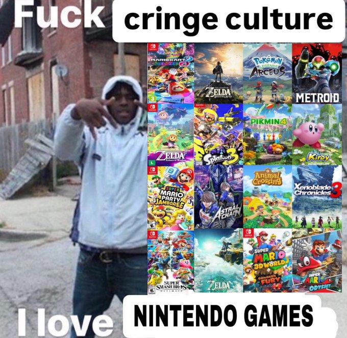 F--- cultura vergonzosa MARIOKA COELUXE ELDA PokeMoy ARCEUS LEGENDS METROID GB ELDA SUPER MARIO PARTY JAMBOREE PIKMIN4 Splato Kirby Animal Crossing Xenoblade Chronicles SUPER SMASH BRS ZELDA SUPER MARIO 3DWORLD FUR Me encanta NINTENDO GAMES ODYSSE