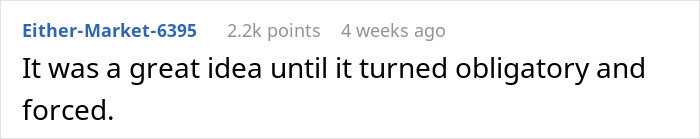 Comentario del usuario Which-Market-6395 con 2,2k puntos que analiza cómo una charla familiar sobre dinero para cumpleaños se volvió obligatoria y forzada.