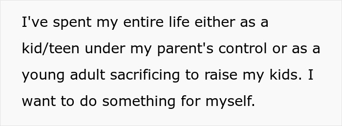 Envíe un mensaje de texto sobre el deseo de priorizar la elección de una operación de nariz sobre los fondos universitarios de los niños para hacer algo por uno mismo.