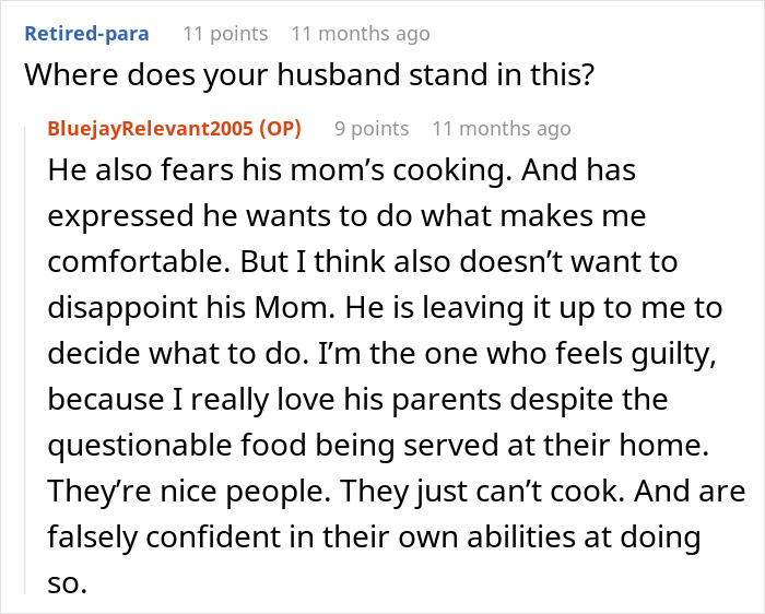 Comente sobre los temores de que la comida de MIL sea peligrosa y su impacto en los planes de Acción de Gracias de una mujer embarazada.