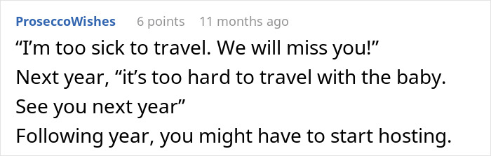 Hilo de comentarios sobre cómo una mujer embarazada puede querer saltarse el Día de Acción de Gracias debido a que la comida de MIL es mala y peligrosa.