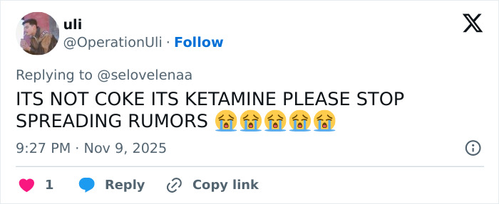 Captura de pantalla de una respuesta de Twitter que cuestiona los rumores con emojis, relacionados con la preocupación por el problema de sexo de Justin Bieber.