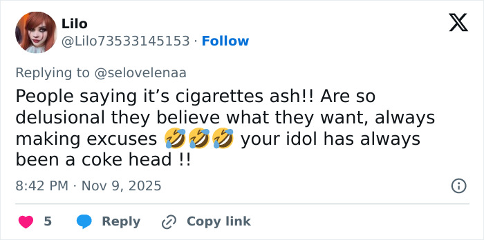 Tweet que analiza las preocupaciones de los fanáticos sobre Justin Bieber, menciona algo que se notó en su c ****h y especulaciones sobre la ceniza del cigarrillo.