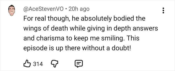 Comentario en las redes sociales que elogia la actuación de Glen Powell en la entrevista en medio de una discusión viral sobre los errores de Hollywood.