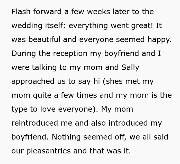 Una mujer poliamorosa se enfrenta a un chico secuestrado y a su novia en la recepción de una boda, lo que provoca tensión y drama.