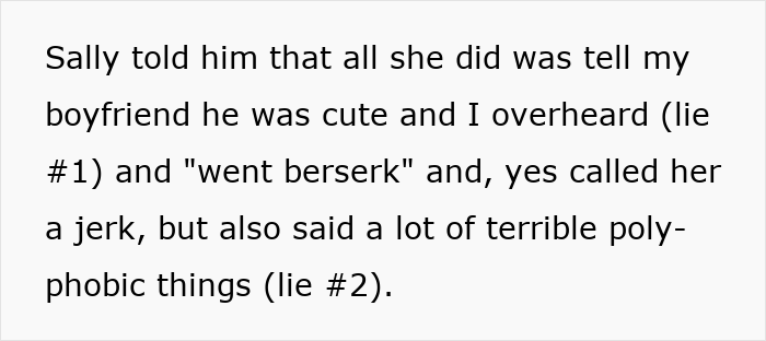 Extracto de texto sobre una mujer poliamorosa que se insinúa con un chico secuestrado y la reacción de confrontación de su novia.