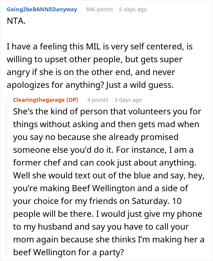 Captura de pantalla de una discusión en Reddit sobre una mujer que excluye deliberadamente a una DIL enferma de las vacaciones familiares y surge un conflicto.