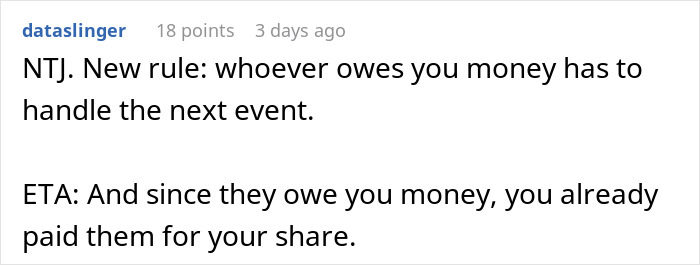 Comente sobre el organizador de cumpleaños fantasma de Venmo de sus compañeros de trabajo y la regla sobre quién maneja el próximo evento cuando se debe dinero.