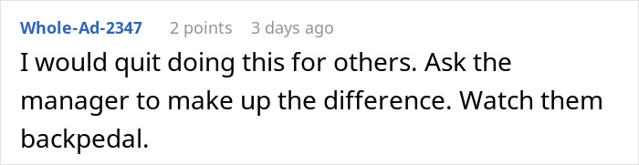 Captura de pantalla de un comentario en línea sobre compañeros de trabajo que engañan al organizador del cumpleaños y problemas con los pagos de Venmo.