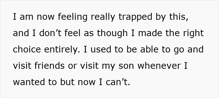 Texto que expresa una abuela que se siente atrapada cuidando a cinco niños y lamentándose de haber aceptado la situación abrumadora.