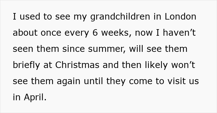 Texto que muestra a una abuela que se siente atrapada cuidando a cinco niños y lamentándose de haber aceptado hacerlo debido a que la habían confabulado.