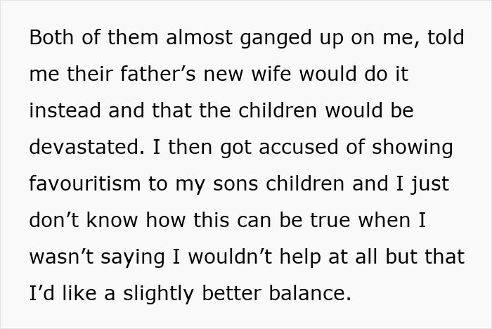 Texto que muestra a una abuela que se siente atrapada cuidando a cinco niños y lamentándose de haber aceptado la situación abrumadora.