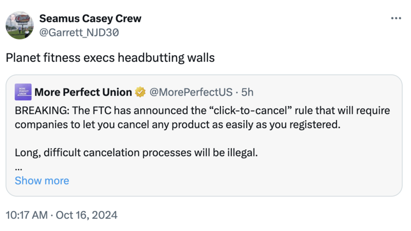 Los ejecutivos de Planet Fitness enloquecidos