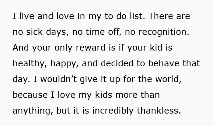 Texto que muestra a un hombre que prioriza el trabajo hasta el punto de fingir no tener familia, expresando amor por los niños pero sintiéndose no reconocido.
